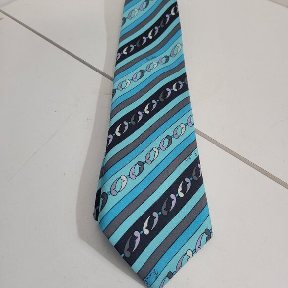 Men's Emilio Pucci Silk Tie Signed Fabric - Picture 1 of 4
